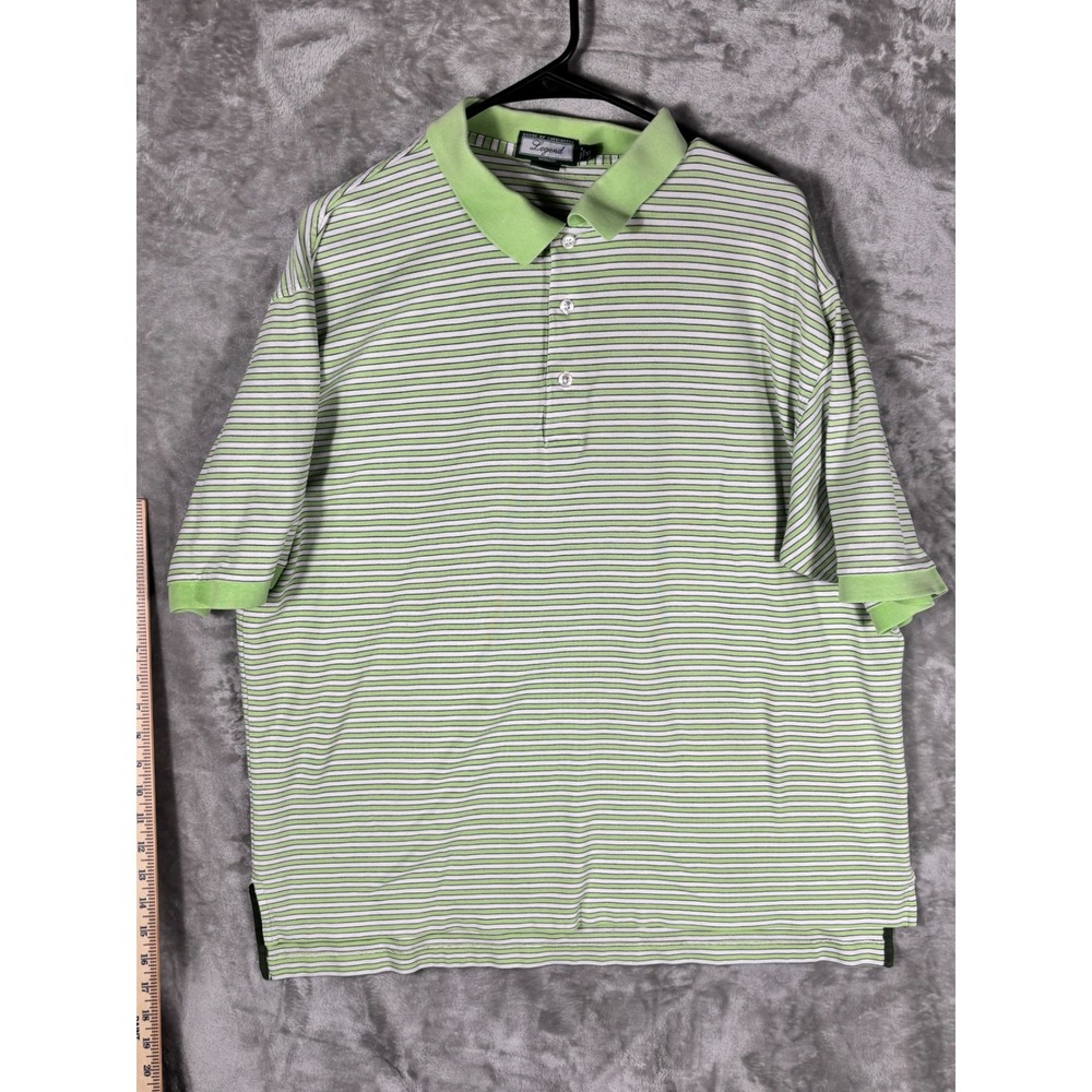 Legend Mens XL Striped Polo Shirt Mercerized Pima Cotton Preppy Golfcore‎